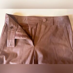 Helmut Lang Leather Straight Pants - Brown
